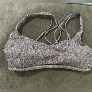 lululemon athletica Speckled Grey White Strappy Sports Bra